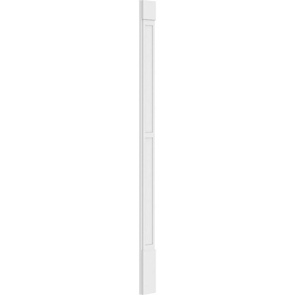 Ekena Millwork Two Equal Flat Panel PVC Pilaster w/Standard Capital & Base, 8W x 120H x 2P, PR - PILP08X120DFP01-2