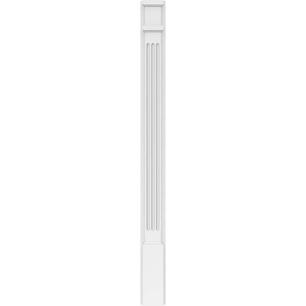 Ekena Millwork Fluted PVC Pilaster w/Decorative Capital & Base, 4"W x 48"H x 2"P - PILP04X048FL02-2