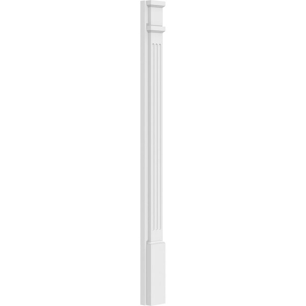 Ekena Millwork Fluted PVC Pilaster w/Decorative Capital & Base, 4"W x 48"H x 2"P - PILP04X048FL02-2