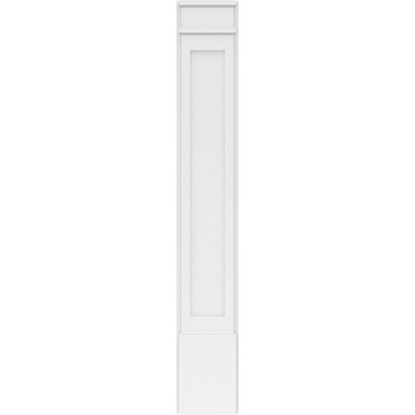 Ekena Millwork Flat Panel PVC Pilaster w/Decorative Capital & Base, 9"W x 60"H x 2"P - PILP09X060FP02-2