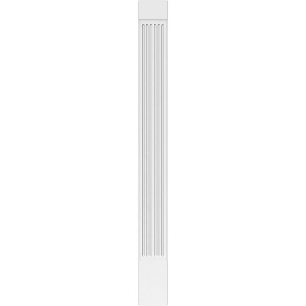 Ekena Millwork Fluted PVC Pilaster w/Standard Capital & Base, 12"W x 120"H x 2"P - PILP12X120FL01-2