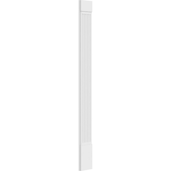 Ekena Millwork Fluted PVC Pilaster w/Standard Capital & Base, 12"W x 120"H x 2"P - PILP12X120FL01-2