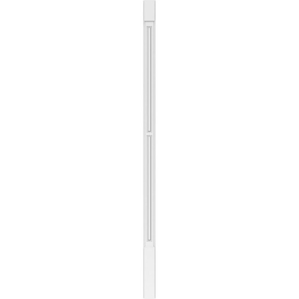 Ekena Millwork Two Equal Raised Panel PVC Pilaster w/Standard Capital & Base, 4"W x 96"H x 2"P - PILP04X096DRP01-2