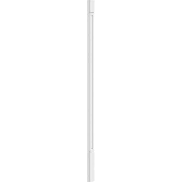 Ekena Millwork Flat Panel PVC Pilaster w/Standard Capital & Base, 4"W x 102"H x 2"P - PILP04X102FP01-2