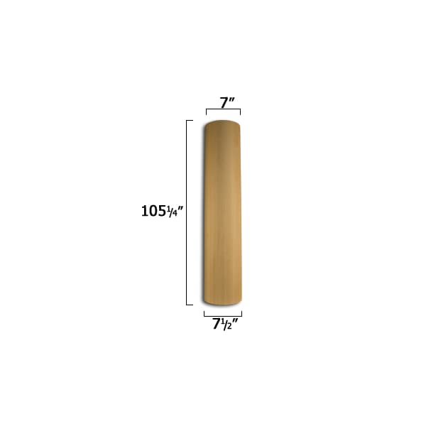 Osborne Wood Products 105 1/4 x 7 1/2 Smooth Column in Black Walnut - 16057W
