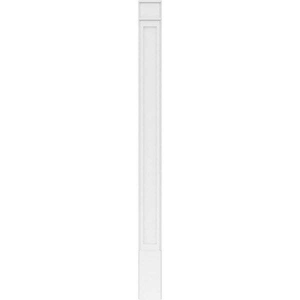 Ekena Millwork Flat Panel PVC Pilaster w/Decorative Capital & Base, 8"W x 102"H x 2"P - PILP08X102FP02-2