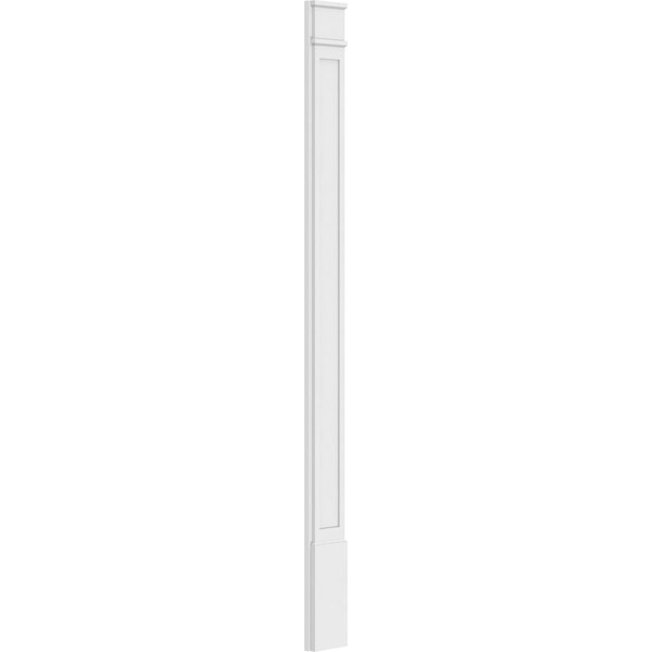 Ekena Millwork Flat Panel PVC Pilaster w/Decorative Capital & Base, 8"W x 102"H x 2"P - PILP08X102FP02-2