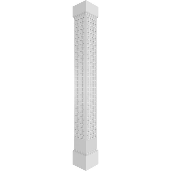 Ekena Millwork Craftsman Classic Square Non-Tapered Manchester Fretwork Column w/ Mission Capital & Mission Base - CC1009ENMNCMIMI