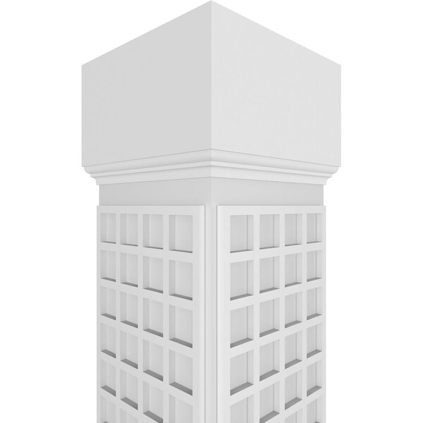 Ekena Millwork Craftsman Classic Square Non-Tapered Manchester Fretwork Column w/ Mission Capital & Mission Base - CC1009ENMNCMIMI