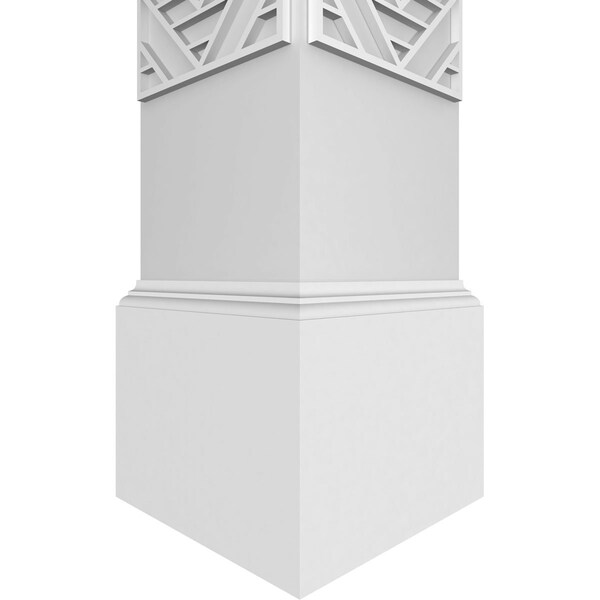 Ekena Millwork Craftsman Classic Square Non-Tapered Gilcrest Fretwork Column w/ Mission Capital & Mission Base - CC1208ENGCTMIMI