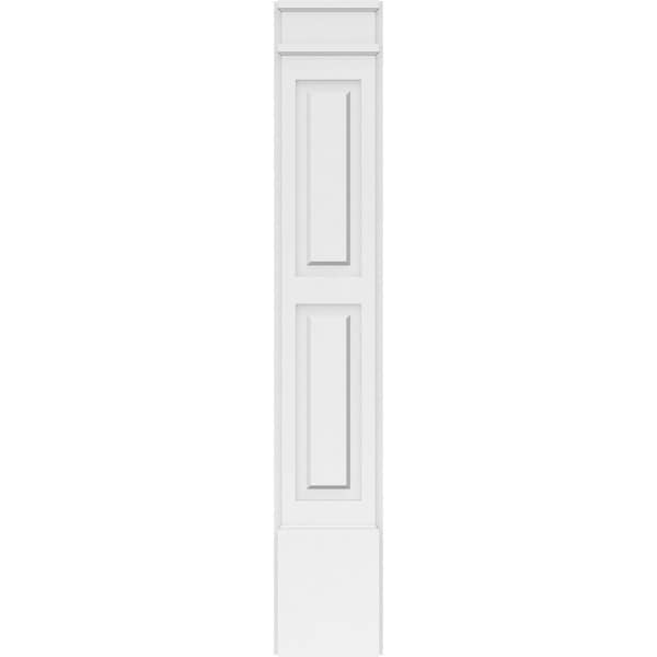 Ekena Millwork Two Equal Raised Panel PVC Pilaster w/Decorative Capital & Base, 10"W x 60"H x 2"P - PILP10X060DRP02-2