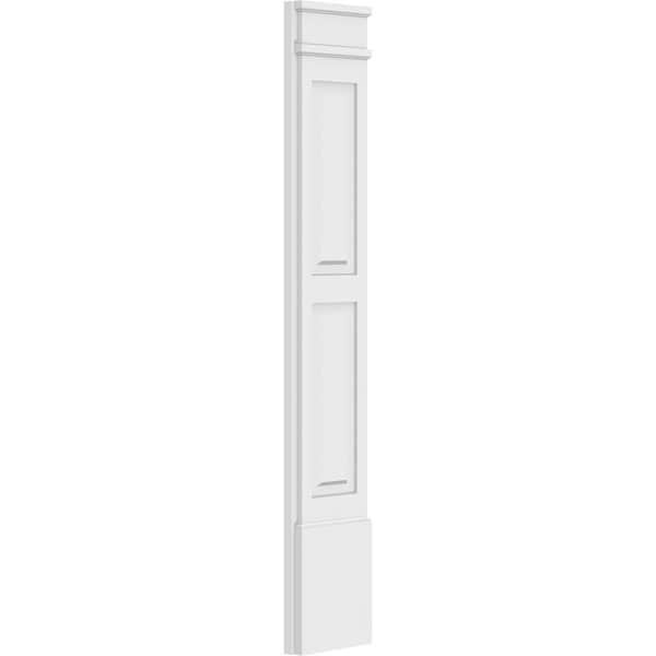 Ekena Millwork Two Equal Raised Panel PVC Pilaster w/Decorative Capital & Base, 10"W x 60"H x 2"P - PILP10X060DRP02-2