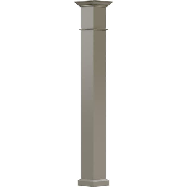 Ekena Millwork 6" x 8' Endura-Aluminum Wellington Style Column, Square Shaft (Load-Bearing 12,000 lbs) Non-Tapered - EA0608ENPSFWEWE
