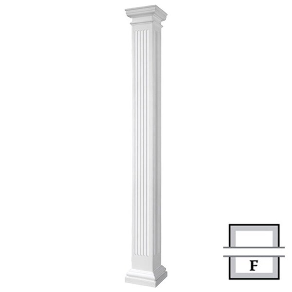 Ekena Millwork Endura-Stone Pro Series Fluted Column, Square Non-Tapered Shaft (FRP), Smooth Finish - ESPK0810FNFTUTU