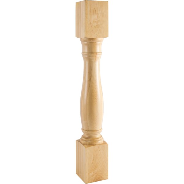 Hardware Resources 5" Wx5"Dx35-1/2"H Rubberwood Turned Post - P1-5-36RW