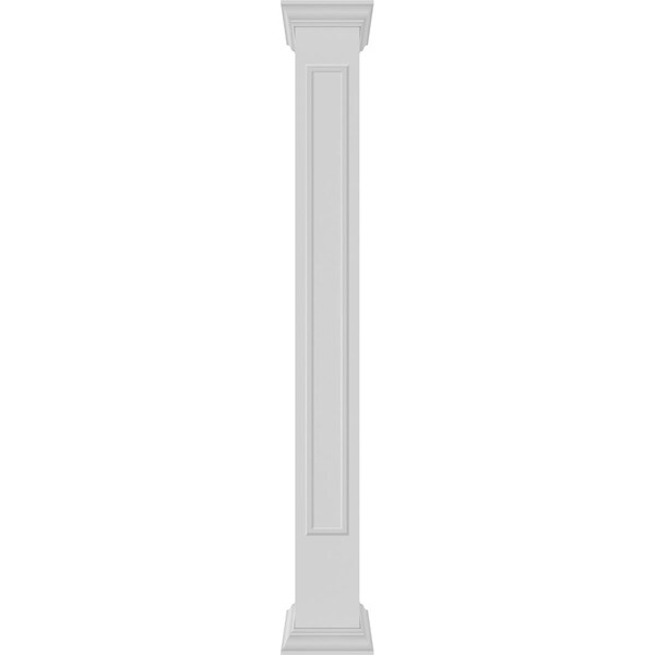 Ekena Millwork Craftsman Classic Square Non-Tapered, Raised Panel PVC Column, Crown Capital & Crown Base - CC0608ENRCRCR
