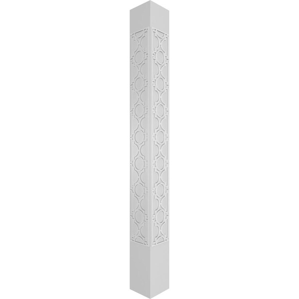 Ekena Millwork 10"W x 8'H Craftsman Classic Square Non-Tapered Gypsum Fretwork Column w/ Crown Capital & Crown Base - CC1008ENGYPCRCR