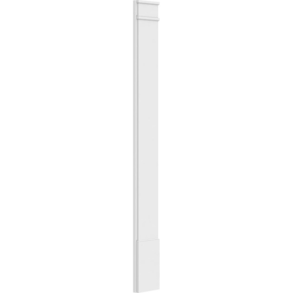 Ekena Millwork Plain PVC Pilaster w/Decorative Capital & Base, 10"W x 90"H x 2"P - PILP10X090SM02-2