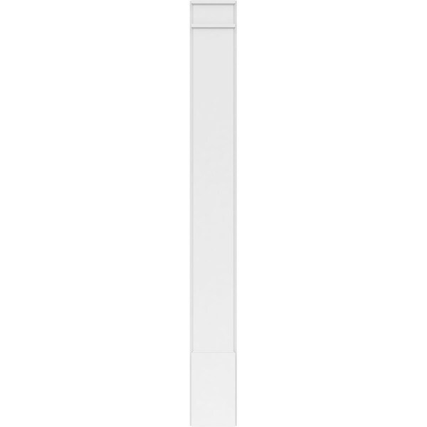 Ekena Millwork Plain PVC Pilaster w/Decorative Capital & Base, 10"W x 90"H x 2"P - PILP10X090SM02-2