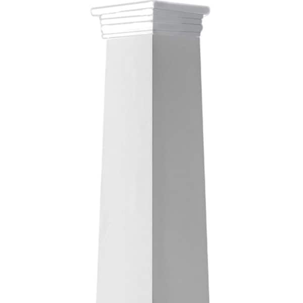 Ekena Millwork Craftsman Classic Square Tapered, Smooth PVC Column, Prairie Capital & Prairie Base - CC1208ETPPRPR
