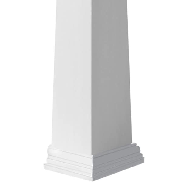 Ekena Millwork Craftsman Classic Square Tapered, Smooth PVC Column, Prairie Capital & Prairie Base - CC1208ETPPRPR