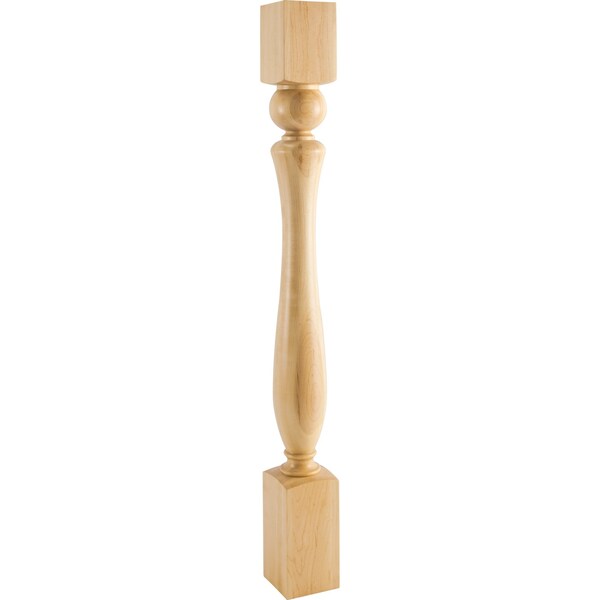 Hardware Resources 3-1/2" Wx3-1/2"Dx35-1/2"H Rubberwood Sphere Turned Post - P81-RW