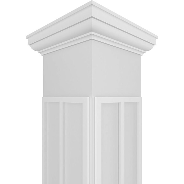 Ekena Millwork Craftsman Classic Square Non-Tapered Cedar Park Fretwork Column w/ Tuscan Capital & Tuscan Base - CC0809ENCRPTUTU