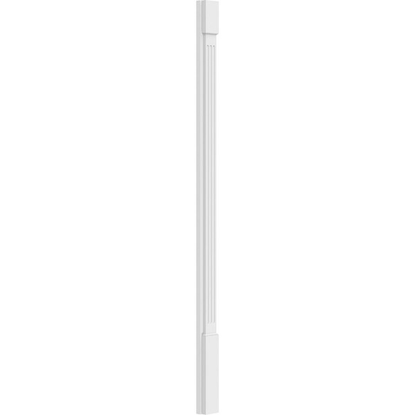Ekena Millwork Fluted PVC Pilaster w/Standard Capital & Base, 4"W x 72"H x 2"P - PILP04X072FL01-2