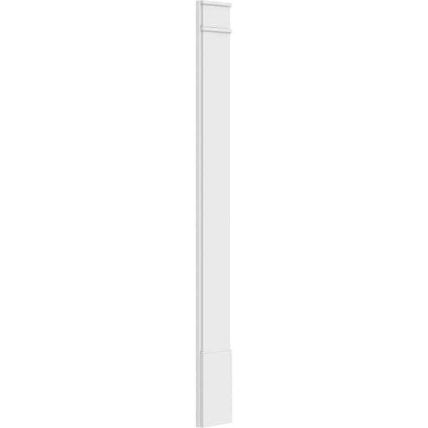 Ekena Millwork Plain PVC Pilaster w/Decorative Capital & Base, 10"W x 96"H x 2"P - PILP10X096SM02-2
