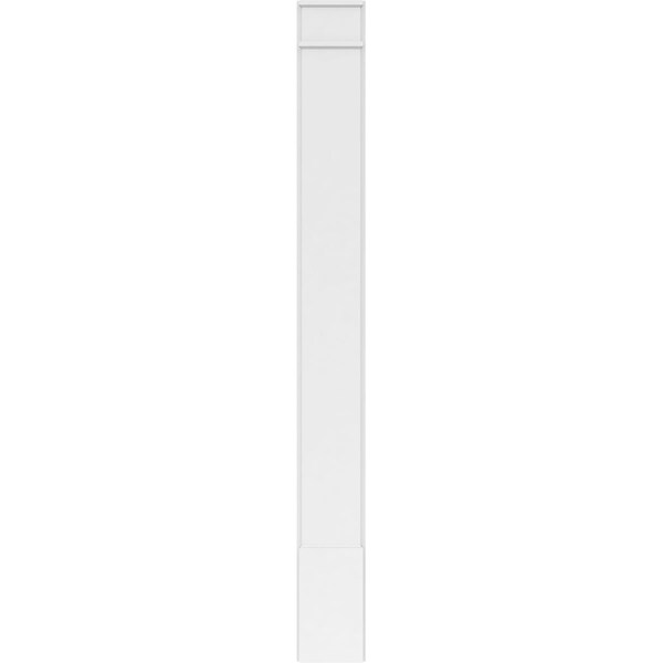 Ekena Millwork Plain PVC Pilaster w/Decorative Capital & Base, 10"W x 96"H x 2"P - PILP10X096SM02-2