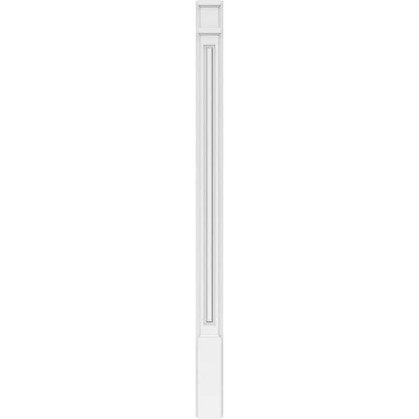 Ekena Millwork Raised Panel PVC Pilaster w/Decorative Capital & Base, 4"W x 60"H x 2"P - PILP04X060RP02-2