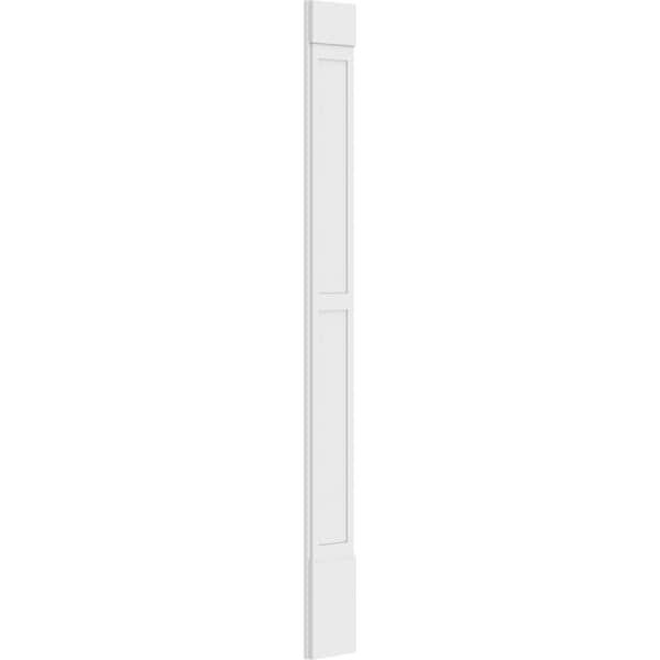 Ekena Millwork Two Equal Flat Panel PVC Pilaster w/Standard Capital & Base, 12"W x 120"H x 2"P - PILP12X120DFP01-2