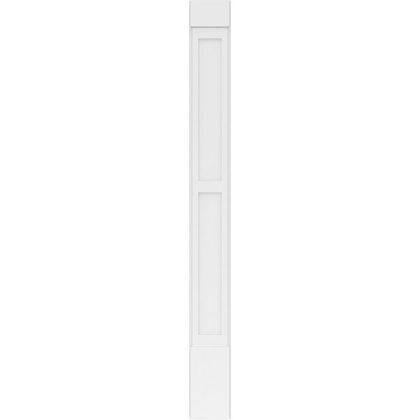 Ekena Millwork Two Equal Flat Panel PVC Pilaster w/Standard Capital & Base, 9"W x 90"H x 2"P - PILP09X090DFP01-2