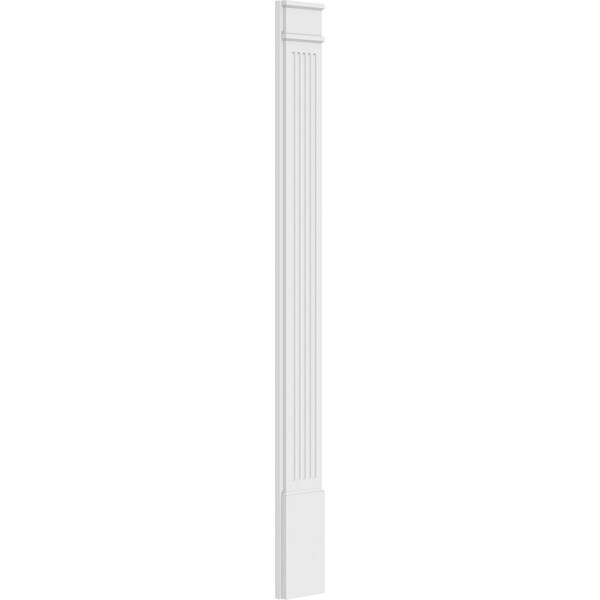 Ekena Millwork Fluted PVC Pilaster w/Decorative Capital & Base, 9"W x 90"H x 2"P - PILP09X090FL02-2