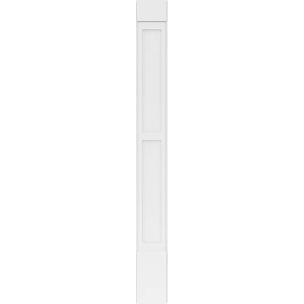 Ekena Millwork Two Equal Flat Panel PVC Pilaster w/Standard Capital & Base, 10W x 96H x 2P, PR - PILP10X096DFP01-2