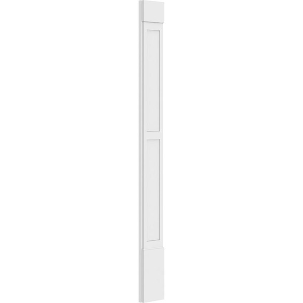 Ekena Millwork Two Equal Flat Panel PVC Pilaster w/Standard Capital & Base, 10W x 96H x 2P, PR - PILP10X096DFP01-2