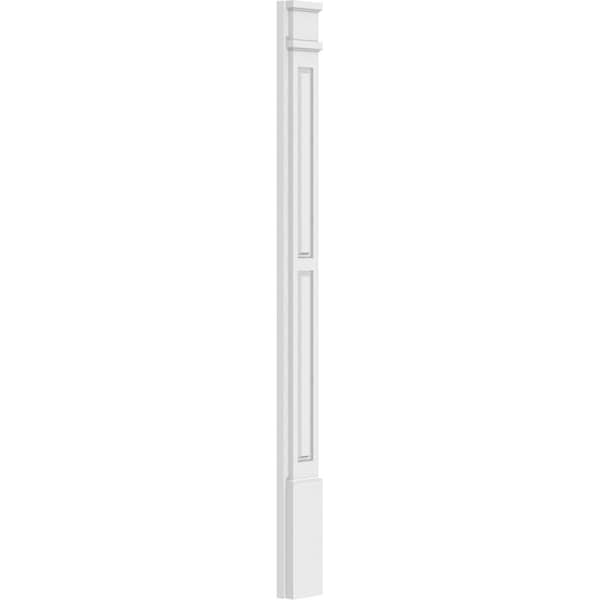 Ekena Millwork Two Equal Raised Panel PVC Pilaster w/Decorative Capital & Base, 5"W x 60"H x 2"P - PILP05X060DRP02-2
