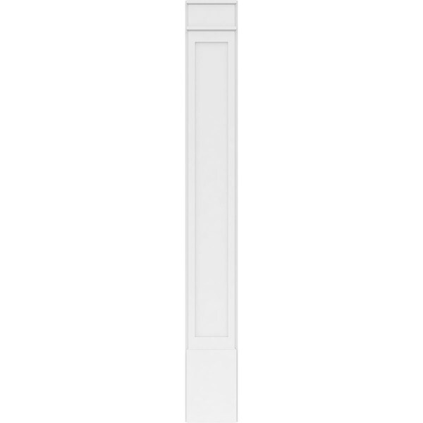 Ekena Millwork Flat Panel PVC Pilaster w/Decorative Capital & Base, 12W x 96H x 2P, PR - PILP12X096FP02-2