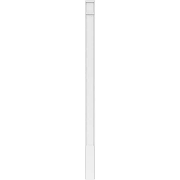 Ekena Millwork Plain PVC Pilaster w/Decorative Capital & Base, 4"W x 72"H x 2"P - PILP04X072SM02-2