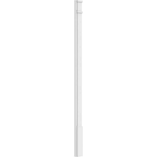 Ekena Millwork Plain PVC Pilaster w/Decorative Capital & Base, 4"W x 72"H x 2"P - PILP04X072SM02-2
