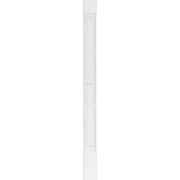 Ekena Millwork Two Equal Flat Panel PVC Pilaster w/Standard Capital & Base, 8W x 108H x 2P, PR - PILP08X108DFP01-2