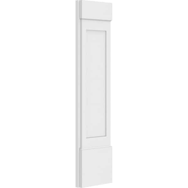 Ekena Millwork Flat Panel PVC Pilaster w/Standard Capital & Base, 12"W x 48"H x 2"P - PILP12X048FP01-2