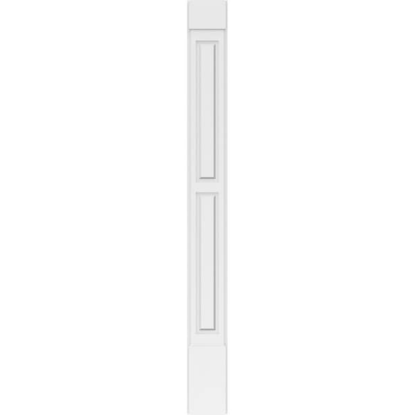 Ekena Millwork Two Equal Raised Panel PVC Pilaster w/Standard Capital & Base, 8W x 82H x 2P, PR - PILP08X082DRP01-2