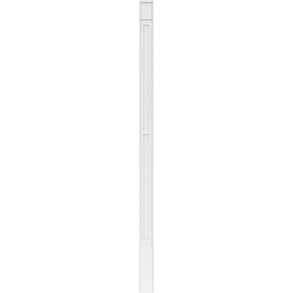 Ekena Millwork Two Equal Flat Panel PVC Pilaster w/Decorative Capital & Base, 5W x 102H x 2P, PR - PILP05X102DFP02-2
