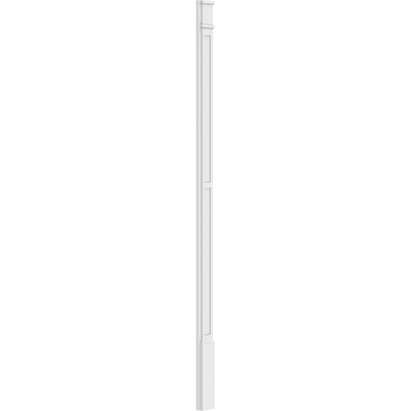 Ekena Millwork Two Equal Flat Panel PVC Pilaster w/Decorative Capital & Base, 5W x 102H x 2P, PR - PILP05X102DFP02-2