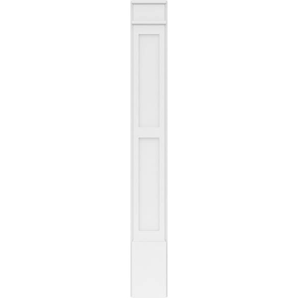 Ekena Millwork Two Equal Flat Panel PVC Pilaster w/Decorative Capital & Base, 9"W x 72"H x 2"P - PILP09X072DFP02-2