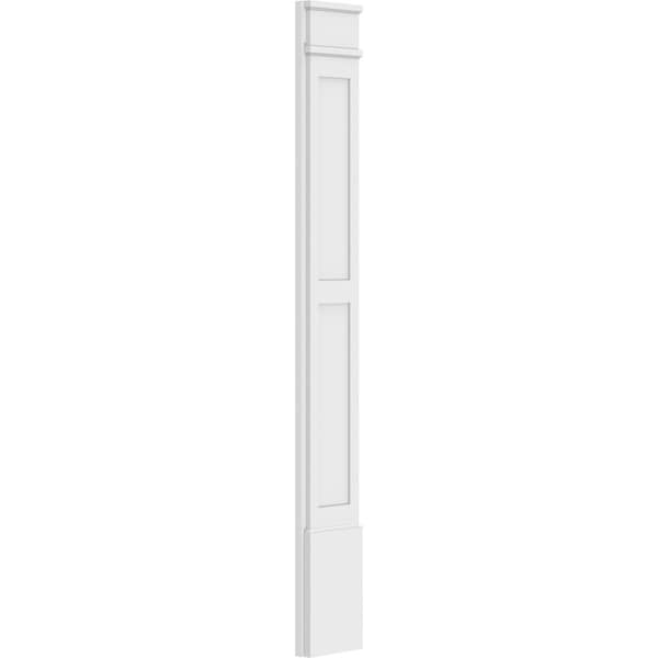 Ekena Millwork Two Equal Flat Panel PVC Pilaster w/Decorative Capital & Base, 9"W x 72"H x 2"P - PILP09X072DFP02-2