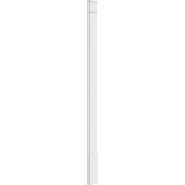 Ekena Millwork Plain PVC Pilaster w/Decorative Capital & Base, 7"W x 102"H x 2"P - PILP07X102SM02-2