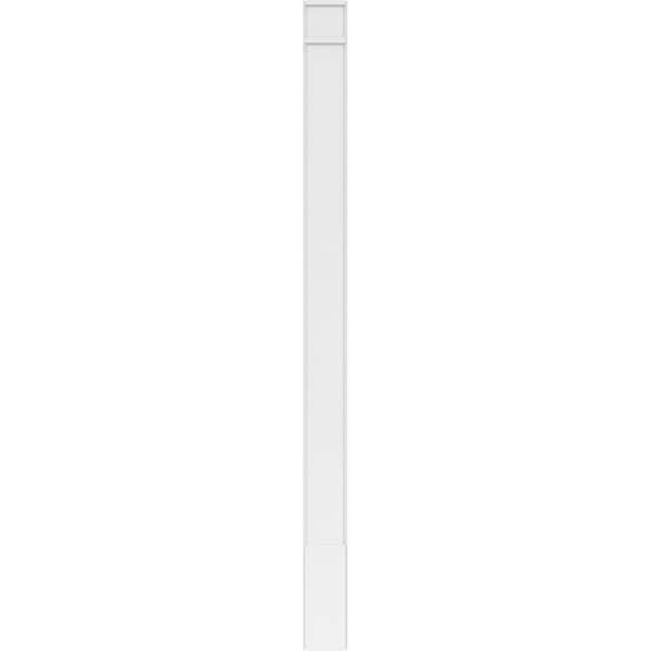 Ekena Millwork Plain PVC Pilaster w/Decorative Capital & Base, 7"W x 102"H x 2"P - PILP07X102SM02-2