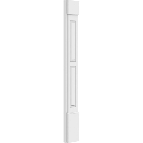 Ekena Millwork Two Equal Raised Panel PVC Pilaster w/Standard Capital & Base, 6"W x 48"H x 2"P - PILP06X048DRP01-2